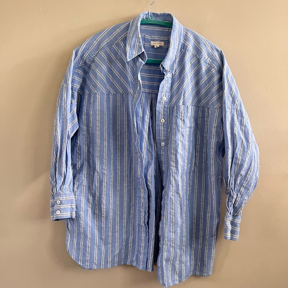 Pilcro Anthropologie Striped Boyfriend Buttondown Shirt Oversized XS - Picture 8 of 8